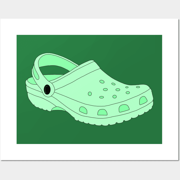 Green Crocs Shoe Wall Art by Gold Star Creative